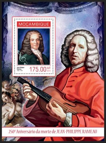 Poštová známka Mozambik 2014 Jean-Philippe Rameau, skladatel Mi# Block 859 Kat 10€
