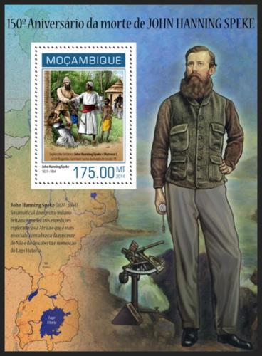 Poštová známka Mozambik 2014 John Hanning Speke, cestovatel Mi# Block 861 Kat 10€