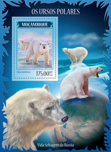 Poštová známka Mozambik 2014 ¼adový medvìd Mi# Block 910 Kat 10€