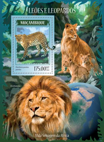 Poštová známka Mozambik 2014 Levy a levharti Mi# Block 914 Kat 10€