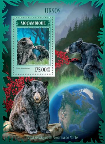 Poštová známka Mozambik 2014 Medvede Mi# Block 909 Kat 10€