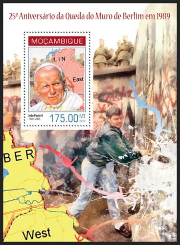 Poštová známka Mozambik 2014 Pád Berlínské zdi, 25. výroèie Mi# Block 883 Kat 10€