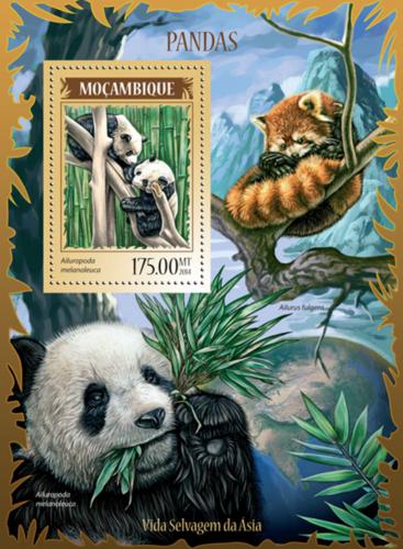 Poštová známka Mozambik 2014 Pandy Mi# Block 908 Kat 10€