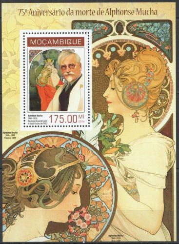 Poštová známka Mozambik 2014 Umenie, Alfons Mucha Mi# Block 870 Kat 10€