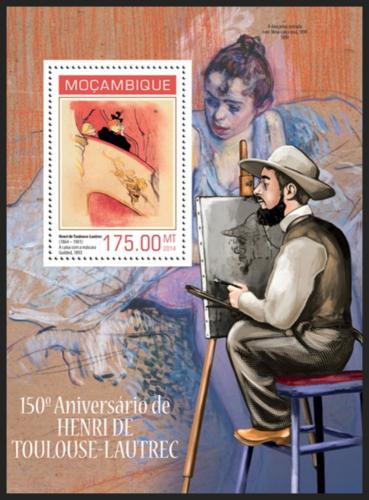 Poštová známka Mozambik 2014 Umenie, Toulouse-Lautrec Mi# Block 862 Kat 10€