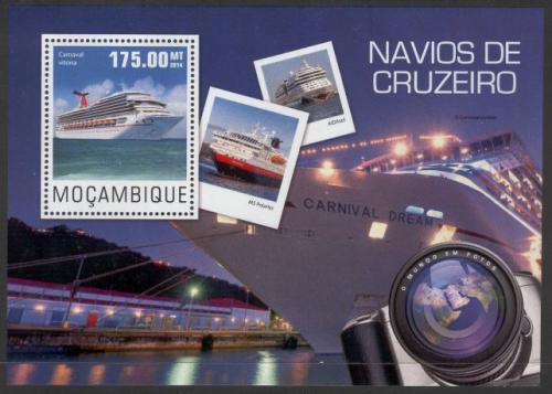Poštová známka Mozambik 2014 Výletní lode Mi# Block 969 Kat 10€