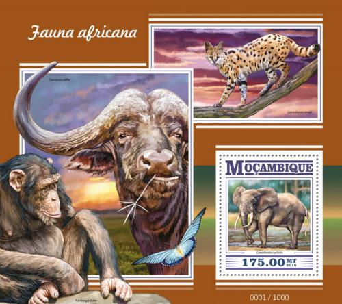 Poštová známka Mozambik 2015 Africká fauna Mi# Block 1041 Kat 10€