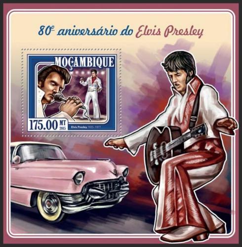 Poštová známka Mozambik 2015 Elevys Presley Mi# Block 998 Kat 10€