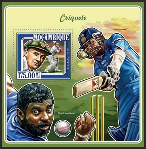 Poštová známka Mozambik 2015 Kriket Mi# Block 983 Kat 10€