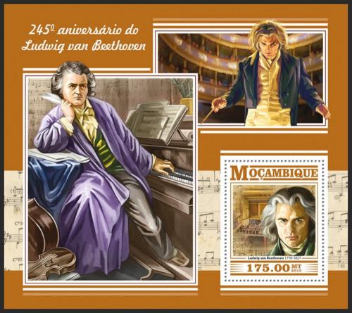 Poštová známka Mozambik 2015 Ludwig van Beethoven Mi# Block 1058 Kat 10€