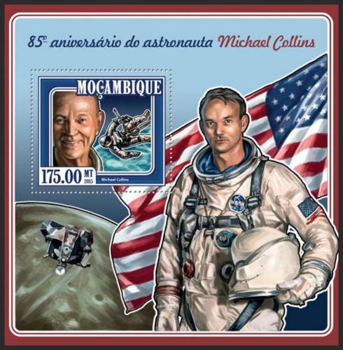 Poštová známka Mozambik 2015 Michael Collins Mi# Block 995 Kat 10€