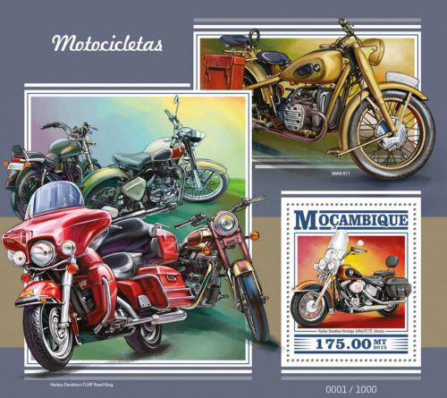 Poštová známka Mozambik 2015 Motocykle Mi# Block 1052 Kat 10€
