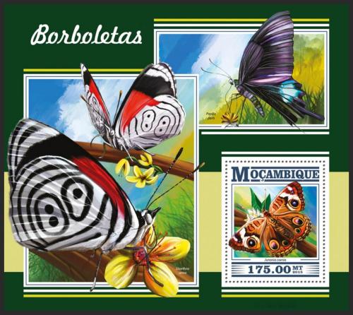 Poštová známka Mozambik 2015 Motýle Mi# Block 1069 Kat 10€