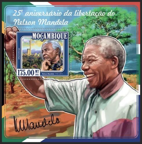 Poštová známka Mozambik 2015 Nelson Mandela Mi# Block 1004 Kat 10€