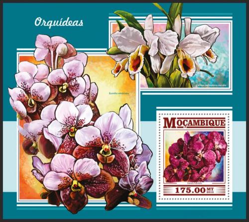 Poštová známka Mozambik 2015 Orchideje Mi# Block 1039 Kat 10€