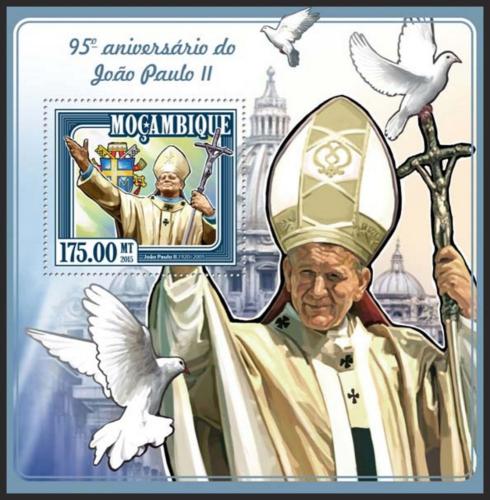 Poštová známka Mozambik 2015 Papež Jan Pavel II. Mi# Block 994 Kat 10€