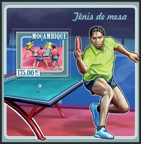 Poštová známka Mozambik 2015 Stolný tenis Mi# Block 982 Kat 10€