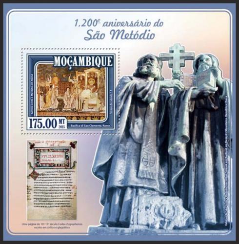 Poštová známka Mozambik 2015 Svätý Metodìj Mi# Block 987 Kat 10€