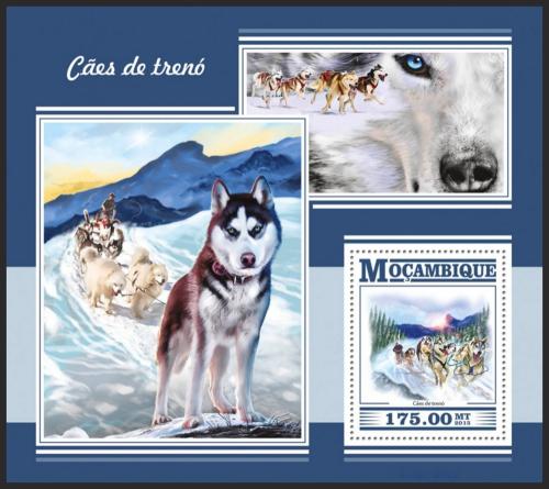 Poštová známka Mozambik 2015 Tažní psi Mi# Block 1044 Kat 10€
