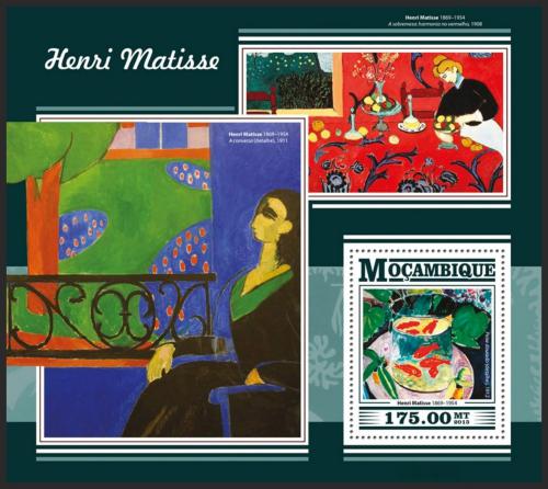Poštová známka Mozambik 2015 Umenie, Henri Matisse Mi# Block 1084 Kat 10€