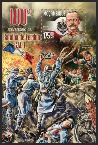 Poštová známka Mozambik 2016 Bitka u Verdunu Mi# Block 1142 Kat 10€