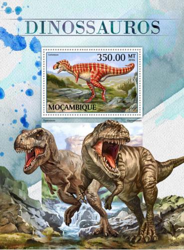 Poštová známka Mozambik 2016 Dinosaury Mi# Block 1222 Kat 20€