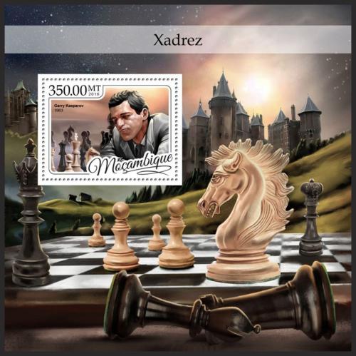 Poštová známka Mozambik 2016 Garri Kasparov, šachy Mi# Block 1211 Kat 20€