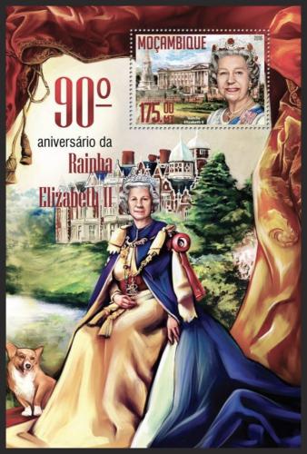 Poštová známka Mozambik 2016 Krá¾ovna Alžbeta II. Mi# Block 1147 Kat 10€