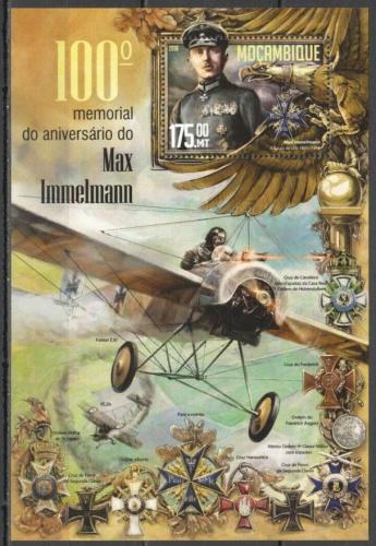 Poštová známka Mozambik 2016 Max Immelmann, váleèný pilot Mi# Block 1143 Kat 10€