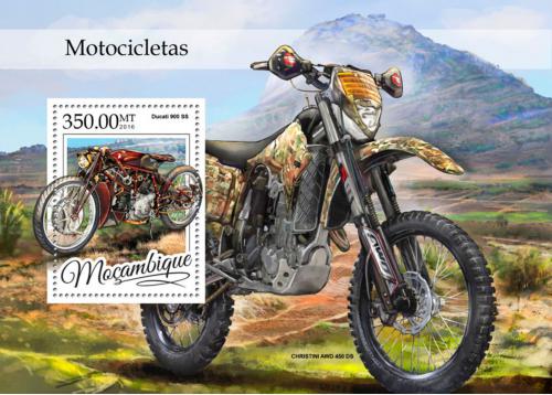 Poštová známka Mozambik 2016 Motocykle Mi# Block 1169 Kat 20€