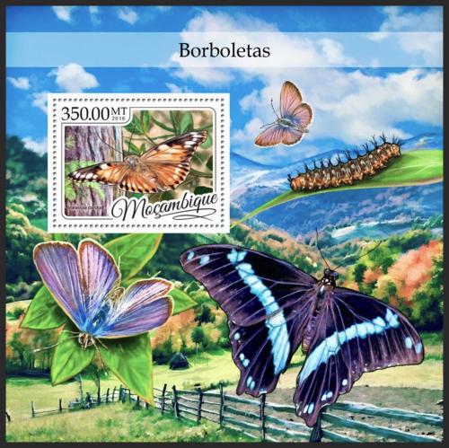 Poštová známka Mozambik 2016 Motýle Mi# Block 1191 Kat 20€