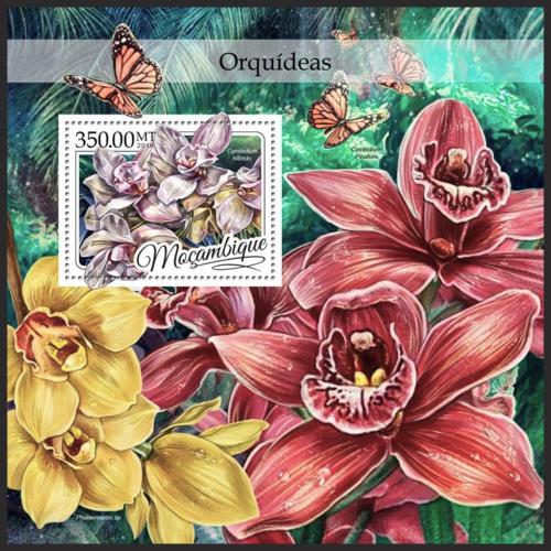 Poštová známka Mozambik 2016 Orchideje Mi# Block 1189 Kat 20€