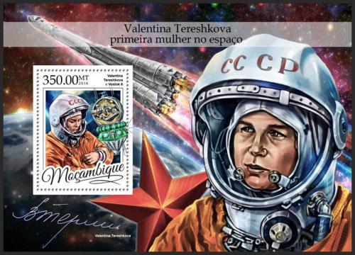 Poštová známka Mozambik 2016 Valentina Tìreškovová Mi# Block 1183 Kat 20€