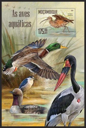 Poštová známka Mozambik 2016 Vodní ptáci Mi# Block 1132 Kat 10€