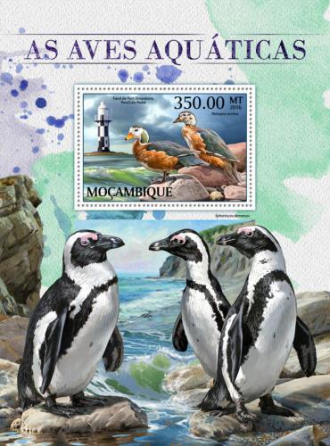 Poštová známka Mozambik 2016 Vodní ptáci Mi# Block 1223 Kat 20€