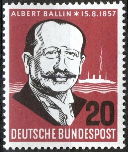 Potov znmka Nemecko 1957 Albert Ballin Mi# 266 - zvi obrzok
