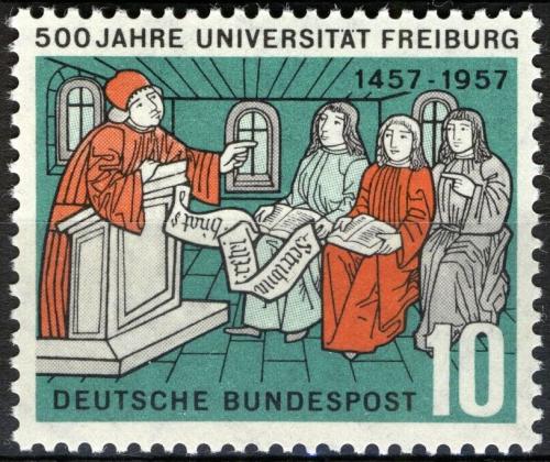 Potov znmka Nemecko 1957 Univerzita ve Freiburgu, 500. vroie Mi# 256 - zvi obrzok