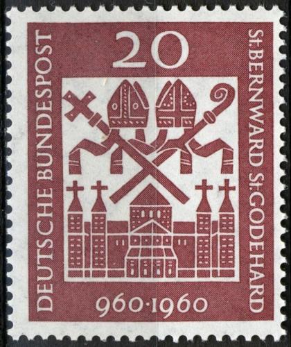 Potov znmka Nemecko 1960 Katedrla Hildesheim Mi# 336 - zvi obrzok