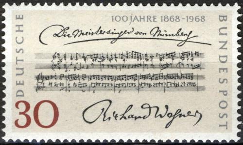 Potov znmka Nemecko 1968 Richard Wagner Mi# 566 - zvi obrzok