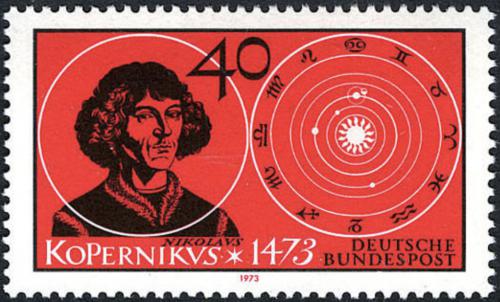 Potov znmka Nemecko 1973 Mikul Kopernik Mi# 758