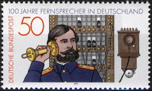 Potov znmka Nemecko 1977 Stolet telefonu Mi# 947 - zvi obrzok