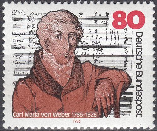 Potov znmka Nemecko 1986 Carl Maria von Weber, skladatel Mi# 1284