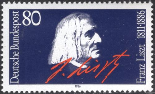 Potov znmka Nemecko 1986 Franz Liszt Mi# 1285 - zvi obrzok