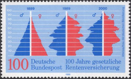 Potov znmka Nemecko 1989 Dchodov pojitn, 100. vroie Mi# 1426