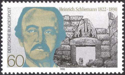 Potov znmka Nemecko 1990 Heinrich Schlieman, archeolog Mi# 1480