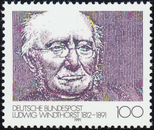 Potov znmka Nemecko 1991 Ludwig Windthorst, politik Mi# 1510