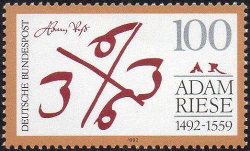Potov znmka Nemecko 1992 Adam Riese, matematik Mi# 1612