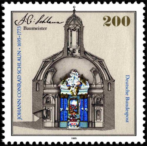 Potov znmka Nemecko 1995 Johann Conrad Schlaun, architekt Mi# 1787 - zvi obrzok
