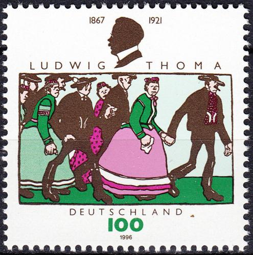 Potov znmka Nemecko 1996 Ludwig Thoma, satirista Mi# 1870 - zvi obrzok