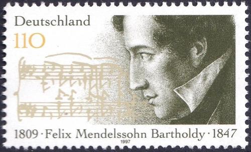 Potov znmka Nemecko 1997 Felix Mendelssohn-Bartholdy, skladatel Mi# 1953 - zvi obrzok